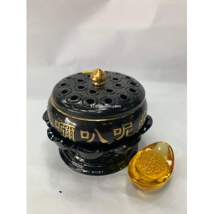 4寸黑色檀香炉